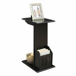 Designs2Go Abby Magazine C End Table In Black Wood Finish