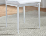 IDS Set of 6 Dining Chairs PU Leather Highback Mental legs for Living Room White