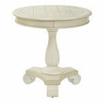 Avalon Hand Painted Round Accent table in Antique Beige Finish