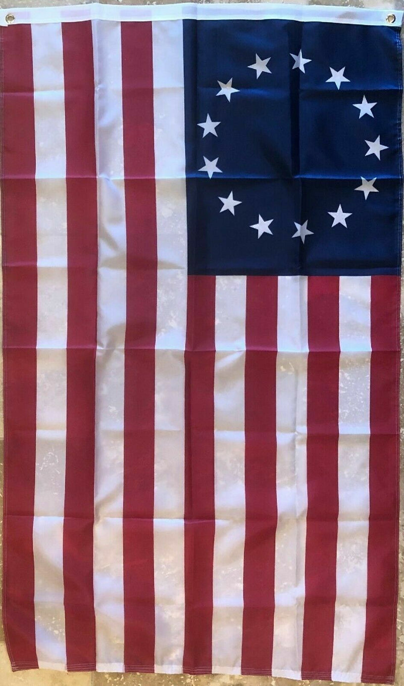 2X3 Betsy Ross Us American 13 Star Flag Banner Fast Ship 100% U.S.A. Rough Tex