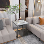 Marble End Snack Side Table For Sofa Coffee Lamp Living Room Bedroom Small Space