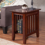 AFI Mission Solid Wood Chair Side Contemporary Table in Walnut