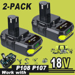 2 Pack 18 Volt P102 Lithium-Ion Battery Replacement 18V P108 P107 P103