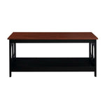 Omega Coffee Table In Cherry And Black Wood Finish