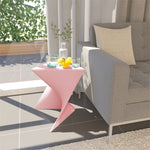 LeisureMod Randolph Modern Plastic Triangle End Table in Pink