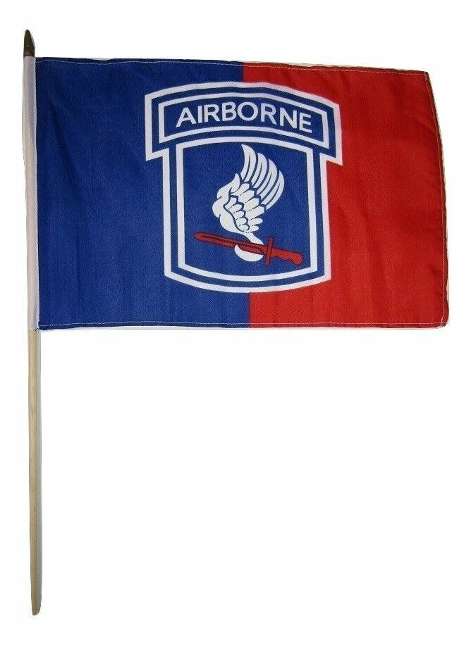 12x18 12"x18" 173rd Airborne Division Stick Flag wood staff (24inch staff)