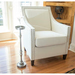 New Ridge Home Goods Martini Traditional Iron Metal Side Table in Brushed Silver