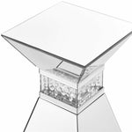 Elegant Decor Modern 20" Clear Crystal Mirrored Accent Pedestal End Table