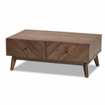Baxton Studio Hartman Walnut Brown Finished Wood Coffee Table