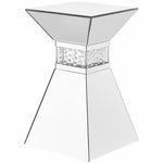 Elegant Decor Modern 20" Clear Crystal Mirrored Accent Pedestal End Table