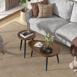 Industrial Nesting Coffee Table Set Of 2 End Side Tables For Living Room Brown