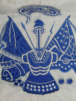 12X18 U.S. Army Emblem White Nylon Embroidered Sleeved Garden Flag 12"X18"