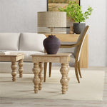 James Turned Leg Farmhouse Wood Side Table In Natural
