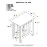 AFI Mission Solid Wood Chair Side Contemporary Table in Walnut
