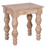 James Turned Leg Farmhouse Wood Side Table In Natural