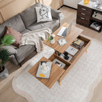 47" Central Table Lift Top Coffee Table W/Hidden Compartments for Living Room