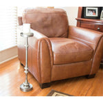 New Ridge Home Goods Martini Traditional Iron Metal Side Table in Brushed Silver