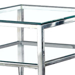 Furniture of America Venzini Square Metal End Table in Chrome