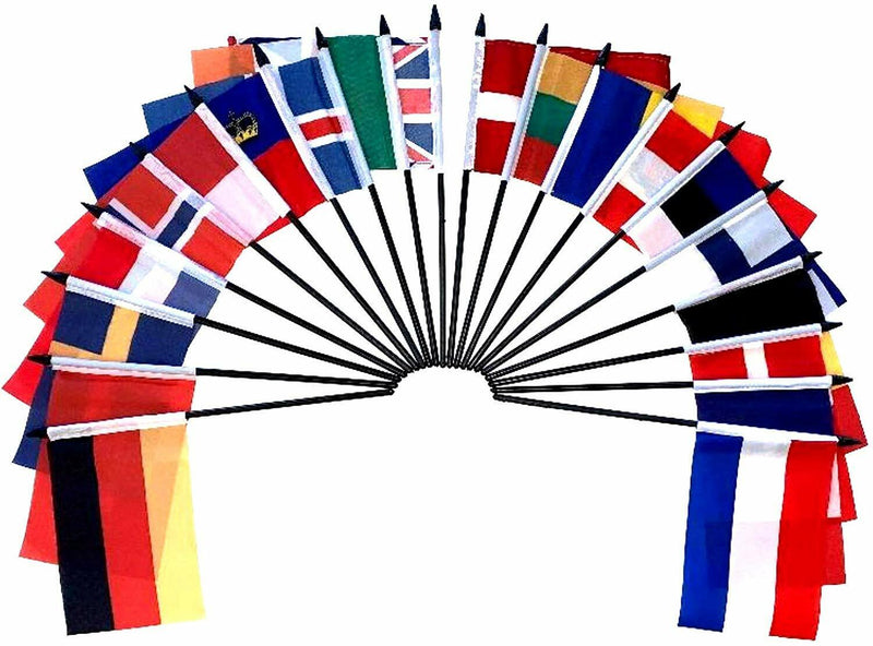 Northwest Europe World Desk Flag SET-20 Polyester 4"x6" Flags