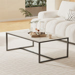 Heavy Duty Coffee Table Modern Living Room Sofa Center Table White Marble Top Us