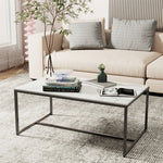 Heavy Duty Coffee Table Modern Living Room Sofa Center Table White Marble Top Us