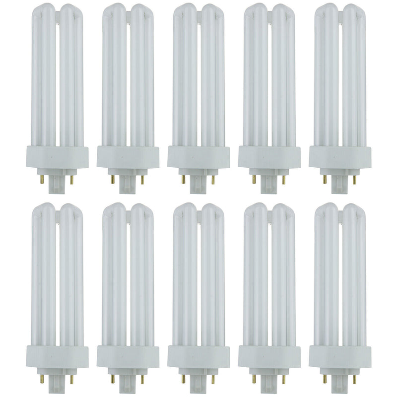 10 Pack Sunlite 32 Watt PLT 4-Pin Triple Tube, GX24Q-3 Base, 3500K Neutral White