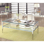 Furniture of America Venzini Square Metal End Table in Chrome