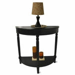 NEW Black Console End Table Night Stand Wood Half Circle Hallway Accent Storage