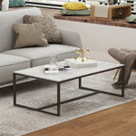 Heavy Duty Coffee Table Modern Living Room Sofa Center Table White Marble Top Us