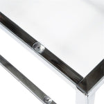 Furniture of America Venzini Square Metal End Table in Chrome