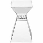 Elegant Decor Modern 20" Clear Crystal Mirrored Accent Pedestal End Table