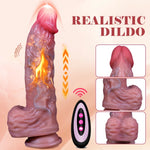 Big Realistic Dildo Vibrator with Clit Massager and Anal Plug for Women