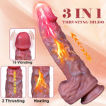 Big Realistic Dildo Vibrator with Clit Massager and Anal Plug for Women