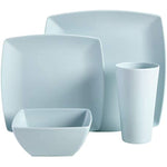 Soho Grayson Square Melamine Dinnerware Set Service For Four 16Pcs