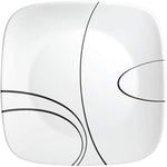 Triple Layer Glass And Chip Resistant Lightweight Square Plates And Bowls Set