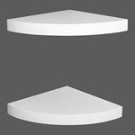 Wall Mounted Wood Corner Shelves - Set of 2