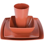 Soho Grayson Square Melamine Dinnerware Set Service For Four 16Pcs