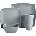 Soho Grayson Square Melamine Dinnerware Set Service For Four 16Pcs