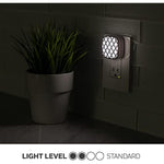 Brushed Nickel Flower Design Night Light With Plug-in, Dusk to Dawn Sensor