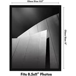 8.5x11 Thin Border Photo Frame with Shatter Resistant Glass, Horizontal and Vertical Formats for Wall and Tabletop
