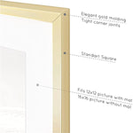 16x16 inch Tempered Glass Square Picture Frame Wall Hook Included