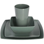 Soho Grayson Square Melamine Dinnerware Set Service For Four 16Pcs