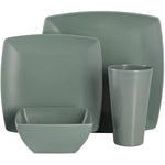Soho Grayson Square Melamine Dinnerware Set Service For Four 16Pcs