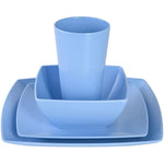 Soho Grayson Square Melamine Dinnerware Set Service For Four 16Pcs