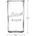 Set Of 4 Authentic Mason Vintage Glassware Clear Glass Tumblers For Cocktails