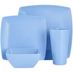 Soho Grayson Square Melamine Dinnerware Set Service For Four 16Pcs