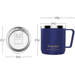 10.1oz Grandpa Stainless Steel Dark Blue Reusable Tea & Coffee Mug