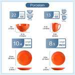 16 Piece Porcelain Dish Sets White Plates And Bowls Set