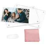 Minimalist Picture Frame Acrylic Glass Photo Frame with Magnetic Desktop Display Horizontally or Vertically