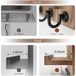 Elegant 5 Sturdy Key Hooks with Wooden Floating Shelf for Exclusive Designer Vintage Decor
